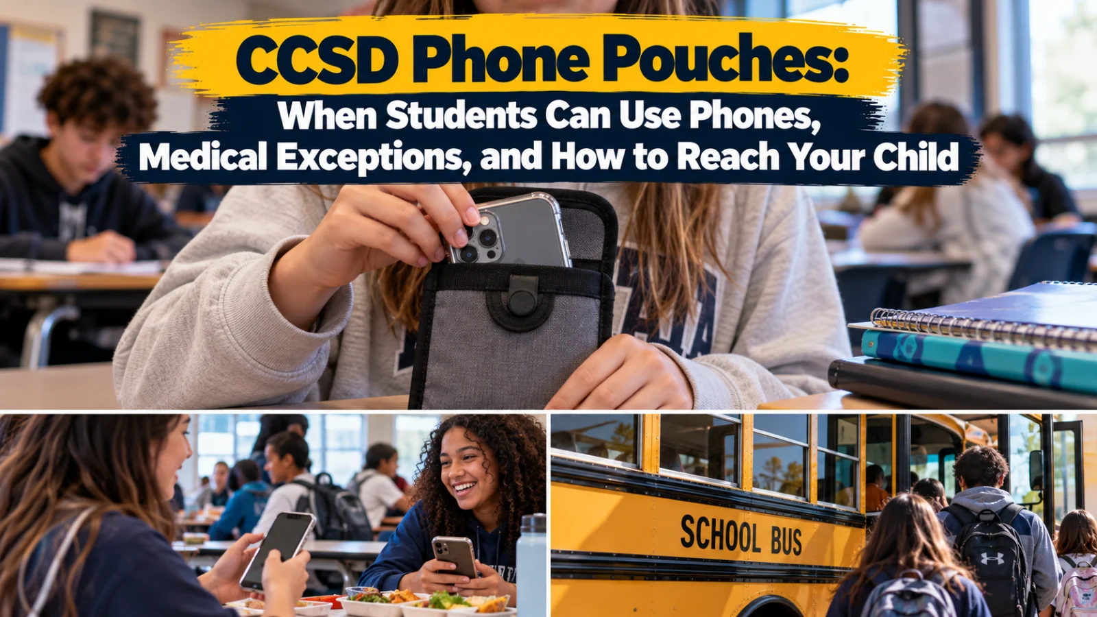 CCSD phone pouches: when students can use phones, medical exceptions, and how to reach your child